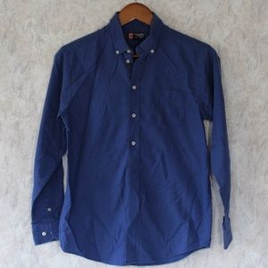 Chaps, Blue, Button-Front Dress Shirt - Boys 16